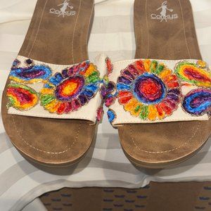 colorful slide sandal